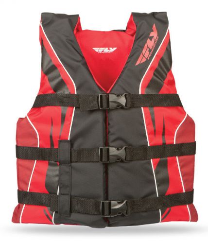 Fly racing adult nylon life jacket black/red vest infant-3xl