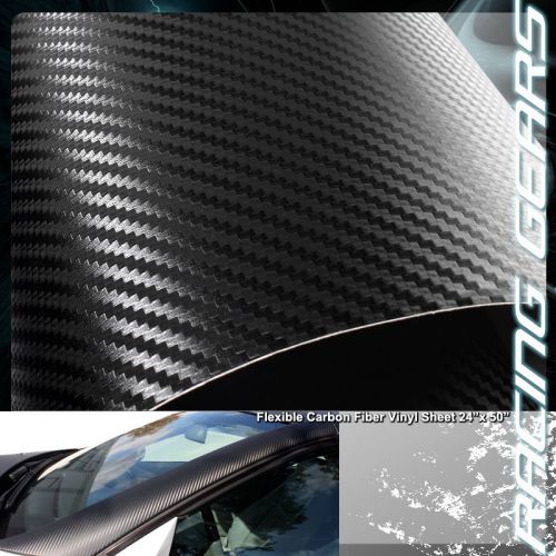 Universal 24&#034; x 50&#034; flexible 3d carbon fiber vinyl film wrap roll sheet decal