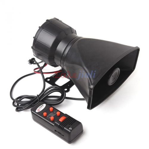 100w 5 sound loud car warning alarm police fire siren horn pa speaker mic system