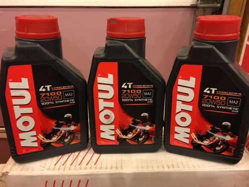 Motul 7100 racing 20w50 motorcycle oil 1 liter bottle synthetic  3 pack