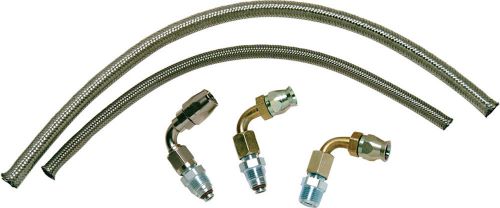 Borgeson power steering hose kit, 2 pc stainless, gm pump to 74-78 mustang r&amp;p