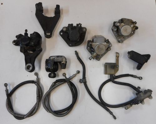 Motorcycle brakes parts lot - brake calipers master cylinders hoses lines 001-73