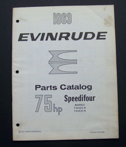 1963 evinrude motors parts catalog #278450 speedifour models 75352c-4 75353c-r