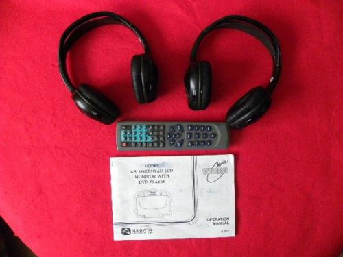 2 wireless headphones &amp; 1 tv dvd remote for audiovox entertainment system