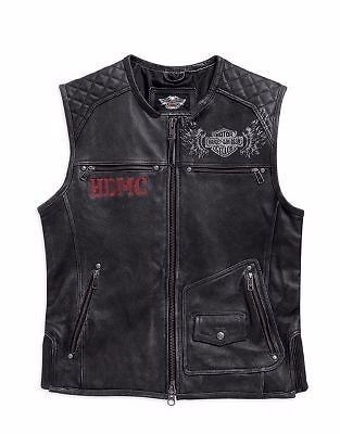 Harley davidson leather vest 97063-15vm 3xl