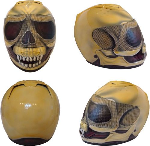 Custom airbrushed skull motorcycle helmet dot approved