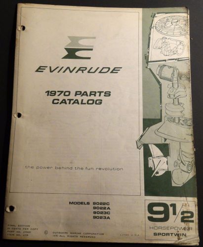 1970 evinrude outboard 9 1/2 hp sportwin parts manual p/n 279269  (120)