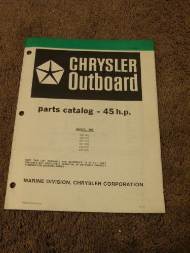 1980 chrysler outboard 45 hp parts catalog manual 456hol 457hol 459h0j 456bol +
