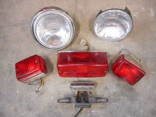 Motorcycle lighting parts lot - headlights taillights tag light &amp; bracket 001-70