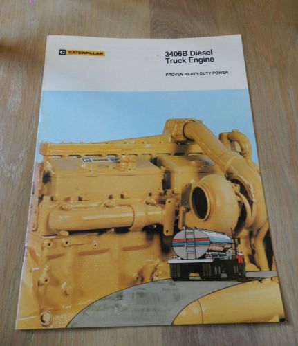 Vtg caterpillar 3406b diesel truck motor engine heavy duty brochure specs