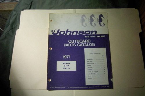 1971 johnson sea horse outboards vintage 2 hp original parts list