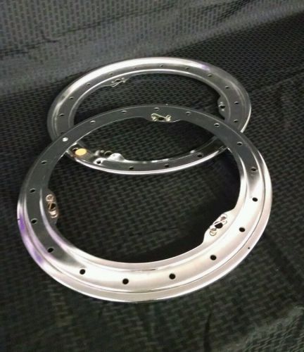 Pair of spr chrome beadlock ring for bassett wheels r99-1600-18