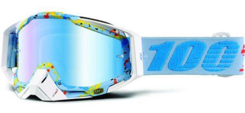 100% racecraft hyperloop motocross mtb goggle blue mirror lens free uk post