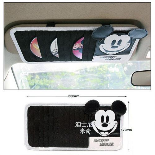 12 cd pocket organizer holder for car sun visor shade / mickey mouse