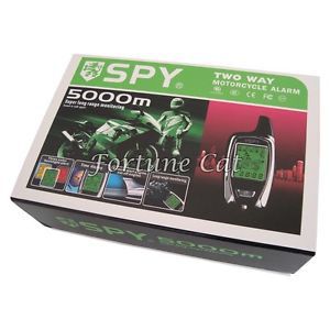 Spy 2 way motorcycle alarm remote start engine microwave sensor time display