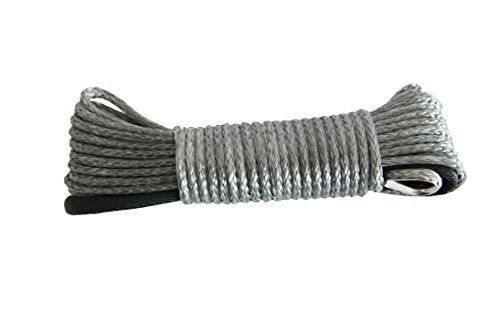 Generic grey 3/16&#034;*50ft atv utv winch line winch cable with thimble and sheath