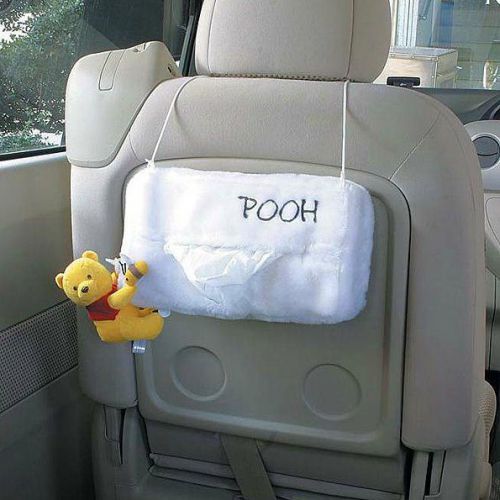 Soft tissue paper box holder for car seat headrest / winnie the pooh