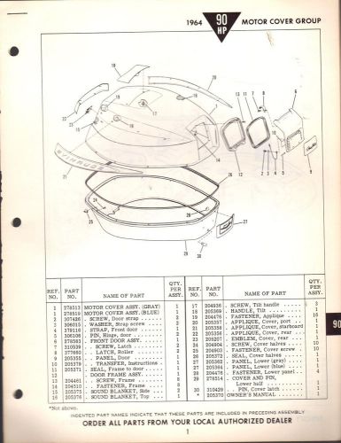 1964 evinrude outboard motor 90 hp parts manual  (read)   (452)