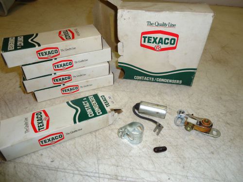Nos texaco 5 pcs: contacts and condenser cc-30 box of 5 w/ display box vintage