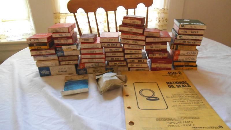 Vtg lot 50 nos misc national federal mogul oil seals in boxes auto repair parts