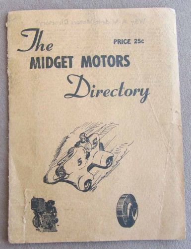 1955 the midget motors directory book * cushman scooter king midget racers karts