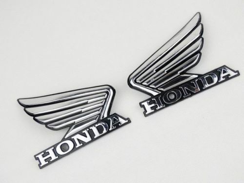 Motorcycle chrome 3d abs fuel tank emblem 3m decal sticker custom for honda wing
