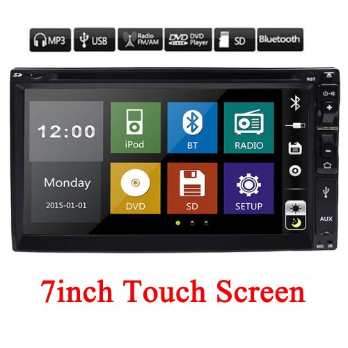7 inch 2 din in dash car ipod iphone stereo dvd player bt touch screen tv usb fm