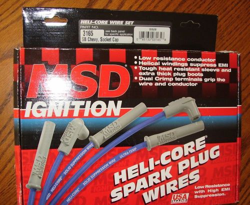 Sbc msd heli-core spark plug wires #3165 socket cap mallory unilite dual point