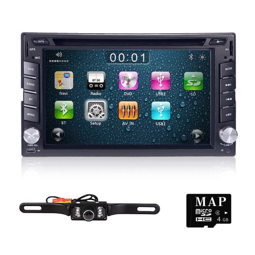 Double 2din car dvd player indash stereo ipod tv bt with gps head unit+camera
