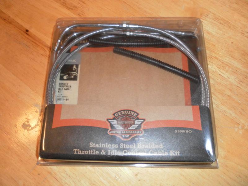 Harley v-rod vrscb braided throttle/idle cable kit new 56611-04