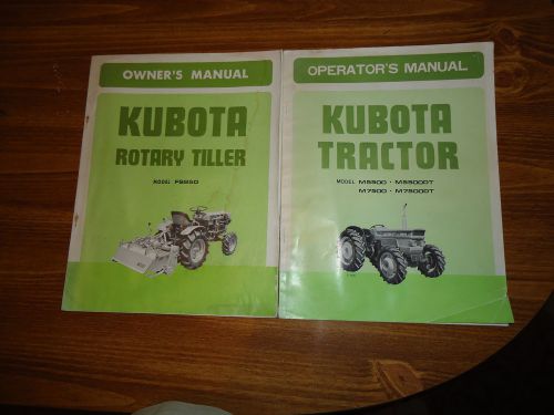 Kubota manuals owners for md fs850 tiller &amp; operators for md m5500,m7500