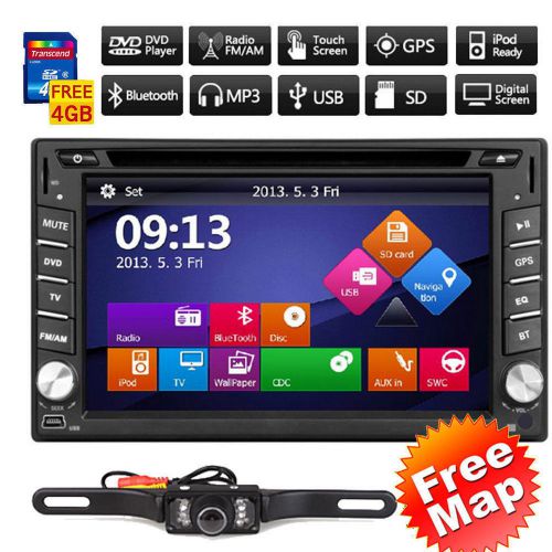 2 din hd car dvd player touch screen gps sat stereo audio receiver usb f7907+tf