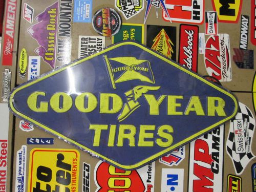 Goodyear tires large 18 official large logo metal display auto shop blimp eagle