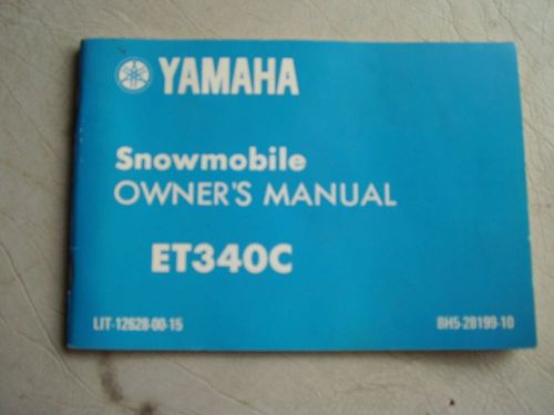 Yamaha 340 et340 et 340 snowmobile owners manual good condition