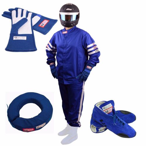 Racerdirect.net combo pack race suit rjs suit gloves shoes collar blue