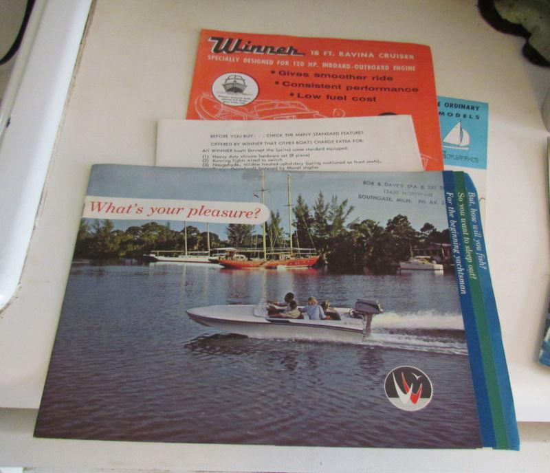 1962 winner boat sales literature brochure lot