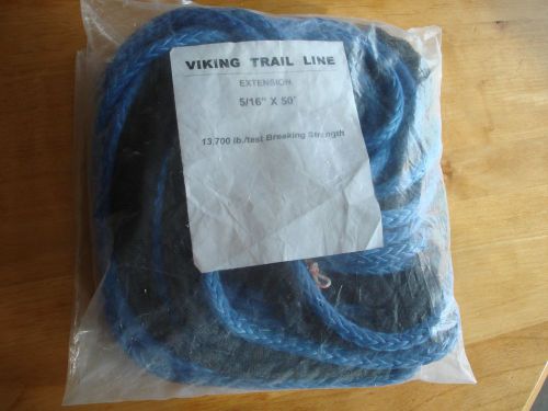 Viking winch trail line extension 5/16&#034; x 50&#039; with tree saver and metal thimbles