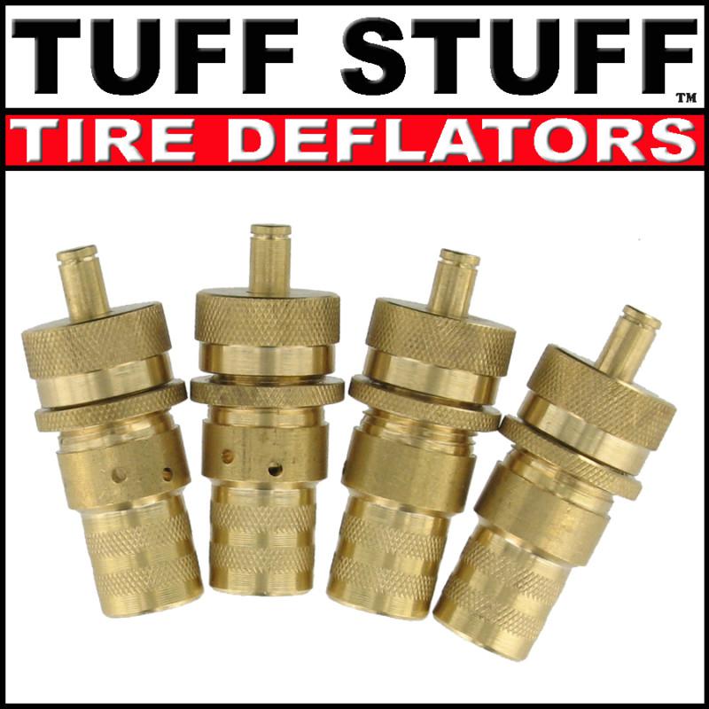 Adjustable tire deflator kit from 6-30psi - set of 4 deflators & leather pouch