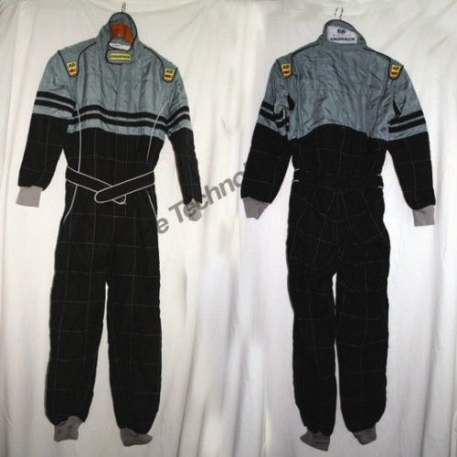 Black/gray go kart driving suit, birel, briggs, margay
