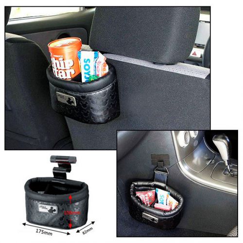 Objects holder storage bag for car headrest / hook adhesive support / mickey