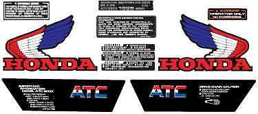 1985 85&#039; honda atc 200x 10pc vintage stickers decals graphics atv kit
