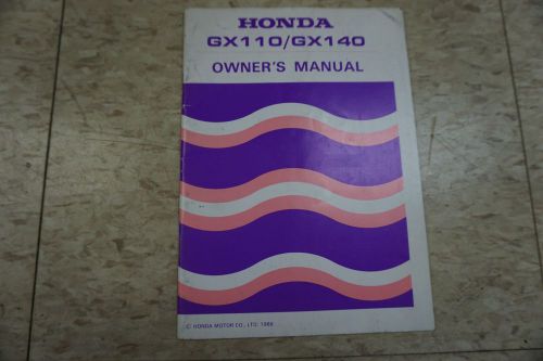 Honda gx110, gx140 owner&#039;s manual 1982 31ze0601; 31ze0010; 00x31-ze0-0100