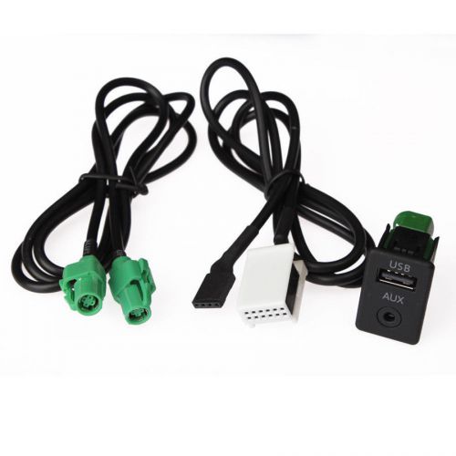 For bmw 3 z series x5 x6 car aux-in adapter usb switch+wire cable brand new