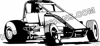 Sprint car midget  chasis wheels tires sticker decal window graphic