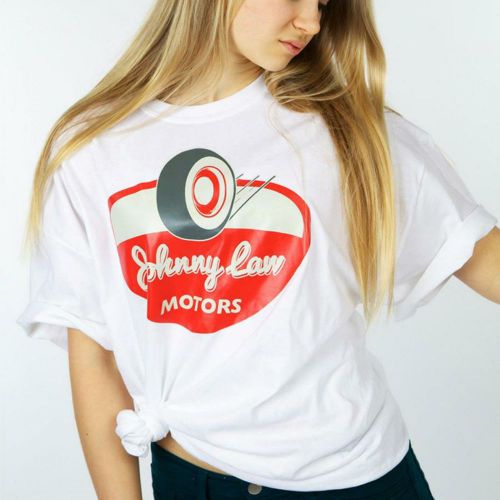 White johnny law motors large t-shirt racecar auburn original trico kustom scta