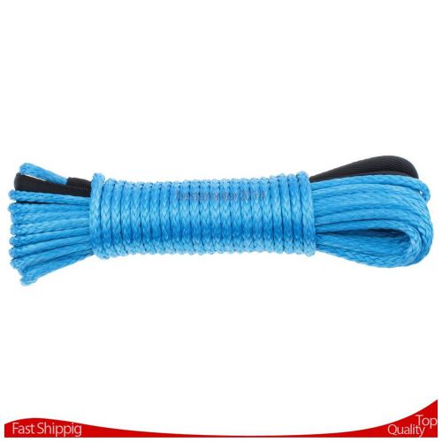 1/4&#034; x 50&#039; blue  synthetic fiber winch line cable recovery rope 6600 lbs suv atv