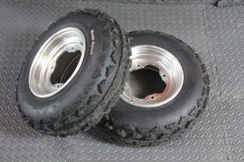 Gbc bomb squad front tires aluminum wheels rims yamaha banshee yfz450 raptor s-9