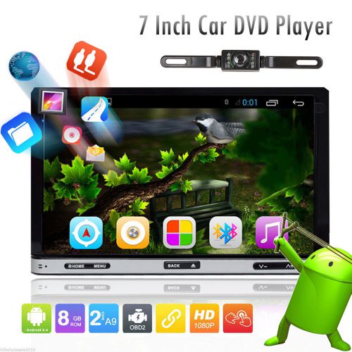 Android 4.4 7&#034; double 2din 3g-wifi car gps dvd player bt radio ipod  sd+camera