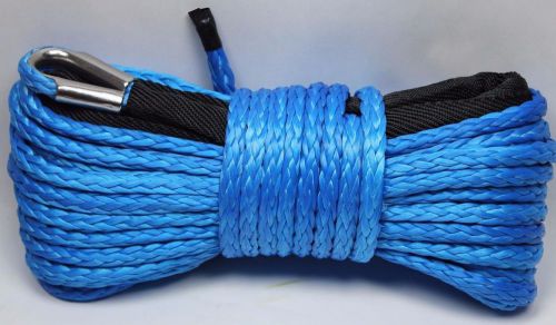 1/4&#034; x 50&#039; synthetic winch rope line cable 7500 lb capacity atv utv w/sheath