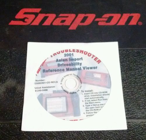 Snap on mt2500 mtg2500 scanner modis asian ref manual cd 2001 mt25002401-cd reva